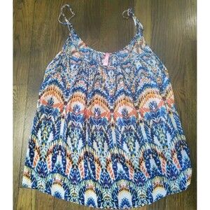 Nordstrom Eight Sixty Boho Cami Tank Women's Large Multicolor Pattern Spaghetti